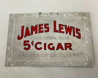 ALUM. JAMES LEWIS CIGAR SIGN