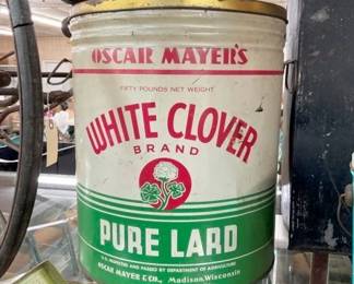 50 POUND WHITE CLOVER PURE LARD TIN