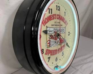 40" NEON HONEST CHARLEY SHOP CLOCK