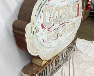 EMB. COBLE DAIRY CAN SIGN