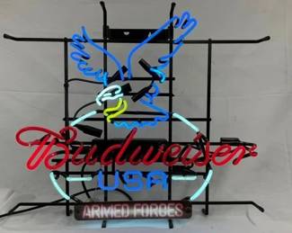 BUDWEISER US ARMED FORCES NEON