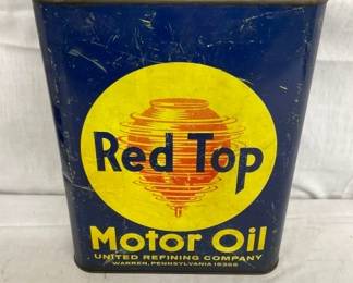 2G. RED TOP MOTOR OIL CAN W/ TOP