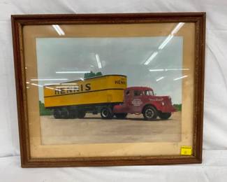 OLD HENNIS DELIVERY TRUCK FRAMED PICTURE