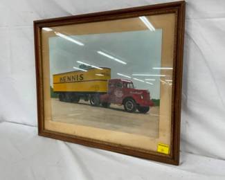 OLD HENNIS DELIVERY TRUCK FRAMED PICTURE