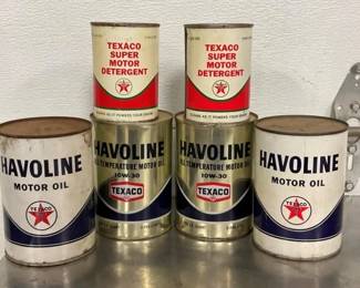 QT HAVOLINE, 15OZ TEXACO CANS