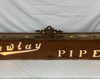 CLOSE UP VIEW 76X12 PIPES TRADE SIGN 