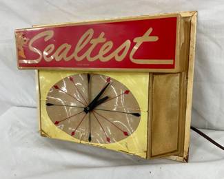 CLOSE UP VIEW SEALTEST LIGHTED CLOCK