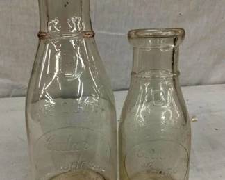 1PINT,1QT EMB. CEDAR LODGE DAIRY BOTTLES