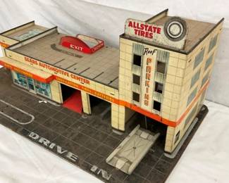 29X12 MARX ALLSTATE TIN TIRE STATION