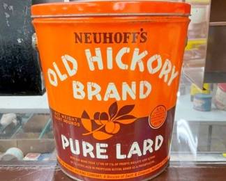 8 POUND OLD HICKORY BRAND PURE LARD TIN