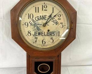 FB CRANE & SON OAK WALL CLOCK