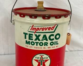5G. TEXACO IMPORVED MOTOR OIL CAN