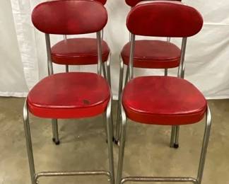 SET 4 MATCHING CROME STOOLS