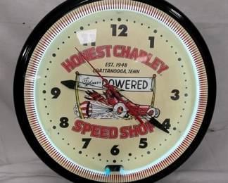 40" NEON HONEST CHARLEY SHOP CLOCK