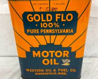 2G. GOLD FLO MOTOR OIL CAN