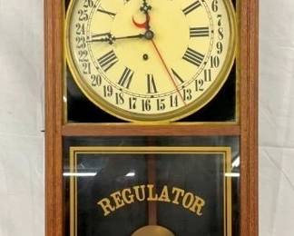 OAK REGULATOR WALL CALENDAR CLOCK