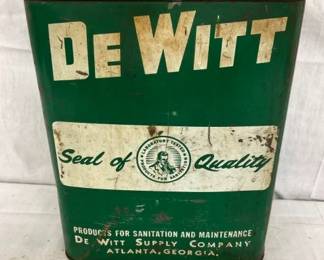 2G. DE WITT MOTOR OIL CAN