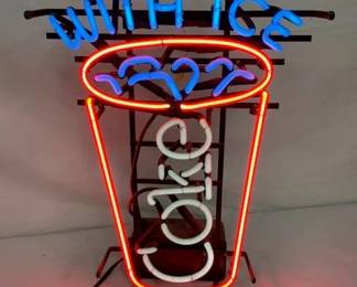 17X23 COKE WITH ICE NEON