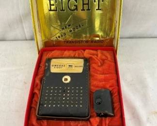 OMEGAS EIGHT TRANSISTOR RADIO W/BOX