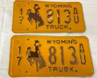 NOS 1983 WYOMING TRUCK TAGS 