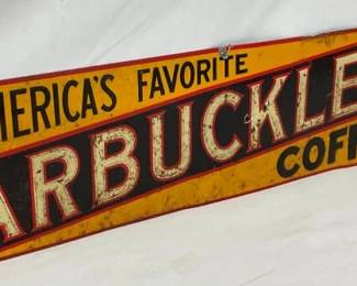 TIN ARBUCKLES COFFEE SIGN