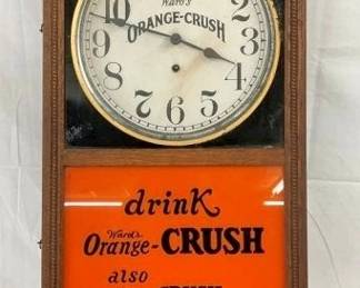 WARDS ORANGE CRUSH OAK WALL CLOCK