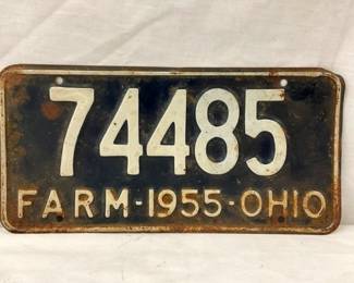 1955 OH FARM TRUCK TAG