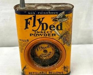 UNUSUAL FLY DED POWDER TIN