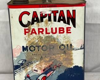 2G. CAPITAN MOTOR OIL CAN W/ CAR
