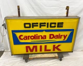 DS PLASTIC EMB. CAROLINA DAIRY MILK SIGN