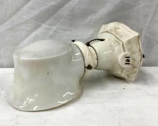 EARLY MILKGLASS PORC. BASE VINTAGE LIGHT