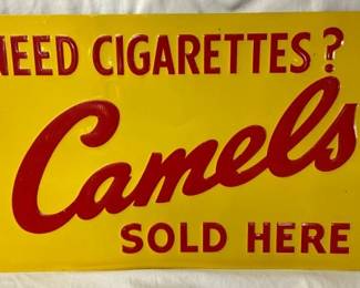 EMB. CAMEL CIGARETTES SOLD HERE SIGN 