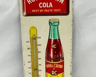 EMB. ROYAL CROWN COLA THERMOMETER