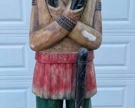 7FT. TALL CARVED CIGAR STORE INDIAN