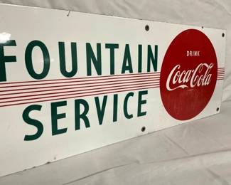 PORC. COKE FOUNTAIN SIGN