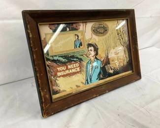 RARE 1920'S AETNA INSURANCE LIGHTUP SIGN