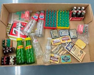 MINI SODA BOTTLES, COKE ITEMS, TINS