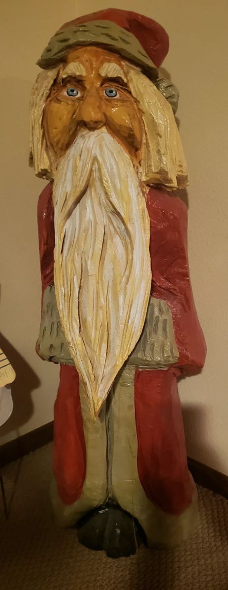 4 foot tall wood carving