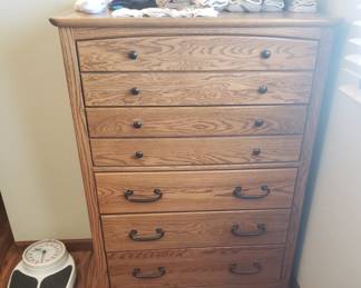 Oak dresser, also a matching queen headboard and cedar chest