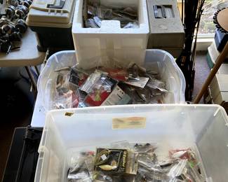 Lures, worms and spinners.