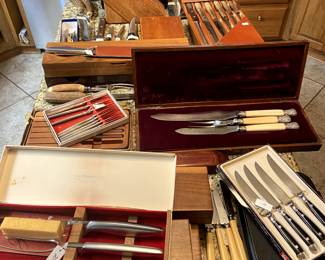 Many knife sets in original boxes!