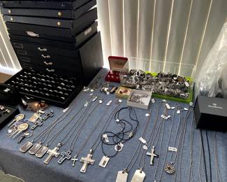 Men’s stainless steel jewelry and tungsten rings.