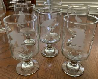 etched animal glassware