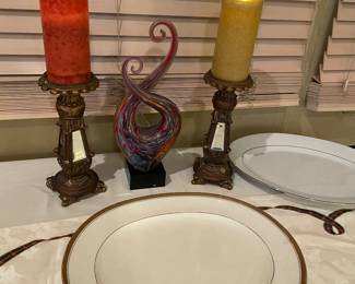 noritake platters  art glass  ! 