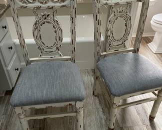 awesome set of 2 shabby chic chairs 