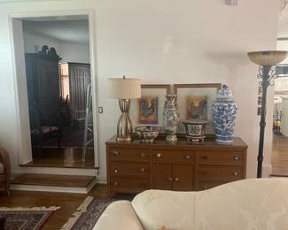 Decor and Wicker Dresser with Glass top
