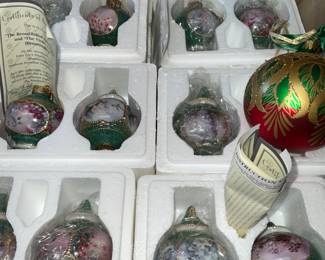 Bradford exchange jeweled porcelain hummingbird ornaments 