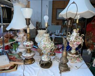 Large capodimonte lamps and others too
