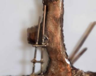 Closeup - Mudheads - Bob Cooper - Metal Sculpture - Santa Fe, NM - Dimensions -  12.5x21 - Price - $40