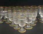 Fine Daum Elegant Gilt Rim Crystal Glasses Four Different Sizes

